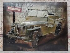 Vintage Detail US / Amerikanische Armee WW2 Jeep 3 Dimensional Leinen Angebot