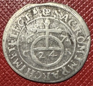 German States, Saxony 1674-CR SILVER 1/24 Thaler. Hans Georg II. KM# 520 - Picture 1 of 2