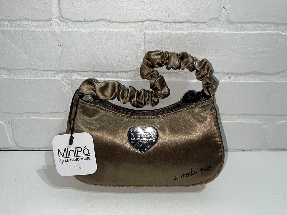 Novo com etiquetas! MiniPa por LE PANDORINE Bolsa Pequena de Bronze Dourada - Imagem 1 de 4