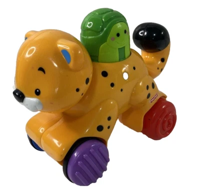 Fisher Price Amazing Animals Press & Go Cheetah 2008 cliques na cabeça idades 6 meses + - Imagem 1 de 4