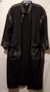 Vintage Pamela Swift Trench Style Black On Black Suede Trim Coat Liner - Picture 1 of 24