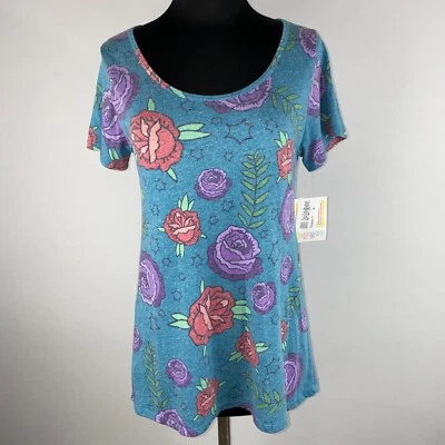 Top LuLaRoe Clásico Para Mujer S Floral Estampado Moteado Poli Algodón Rayón SP Foto 1 de 4
