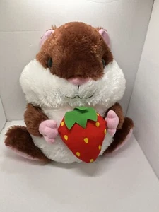 GOFFA Guinea Pig 16”Plush w/Strawberry Hamster Brown White Fair Prize RARE L@@K - Picture 1 of 5