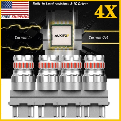 3157 CANBUS Rojo LED Señal de parada de freno Bombillas traseras para Ford F-150 F-250 350 Foto 1 de 4