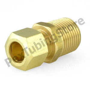 3/8" Außendurchmesser x 1/4" NPT-Außenstecker (bleifrei) Messing Klemmverschraubung - Bild 1 von 1