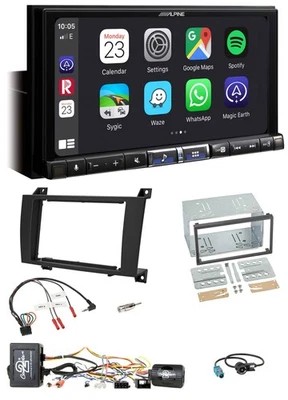 Alpine 2DIN DAB USB Lenkrad Bluetooth Autoradio für Mercedes SLK R171 04-08 akti - Bild 1 von 4