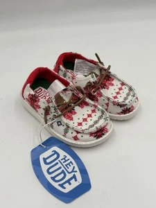 Hey Dude Wendy Ugly Sweater Cream Comfort Casual Shoes Toddler Size TD7 NEW! - Picture 1 of 7
