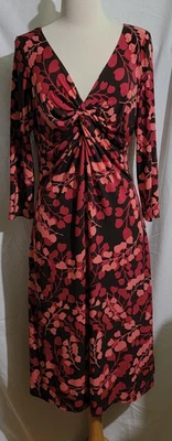 LONDON TIMES-VESTIDO LARGO MUJER BORGOÑA, ROSA, NEGRO/CUELLO EN V/CORPIÑO DE REUNIÓN TALLA 14 Foto 1 de 4