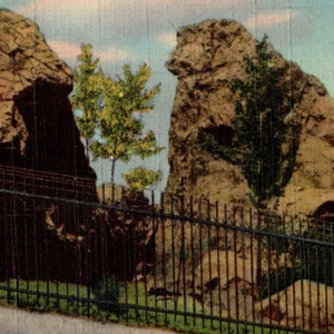 Vintage Linen Postcard Judges Cave West Pock Park New Haven Connecticut CT - Picture 1 of 3
