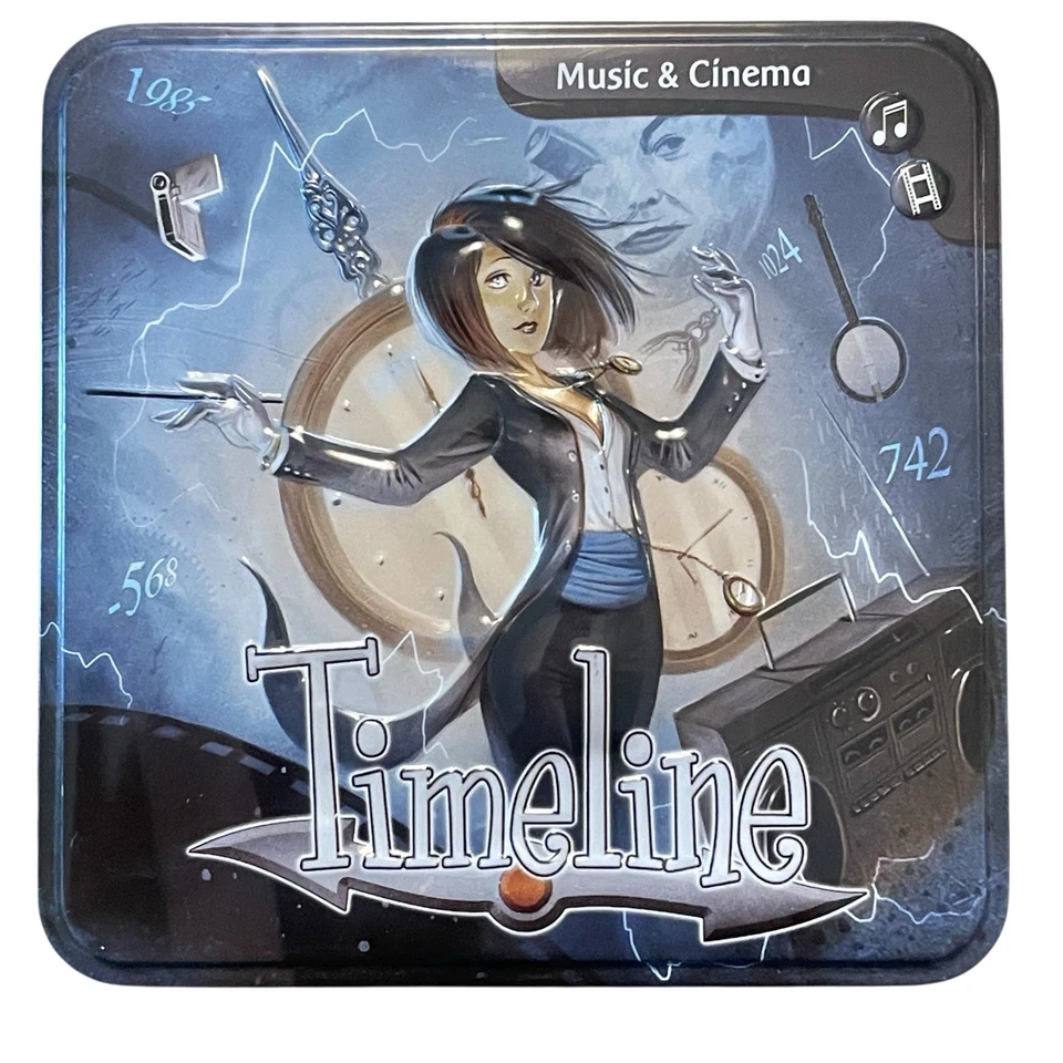 TIMELINE Music & Cinema Card Game Complete In Tin Asmobee 2013 Family Fun - Image 1 of 4
