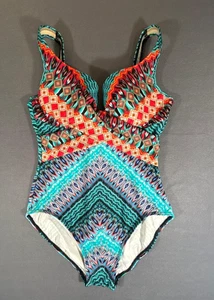 Miraclesuit Kirkland Stripe Women's One Piece Swimsuit Size 12 Swimwear - Picture 1 of 9