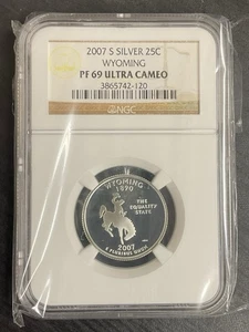2007 S Silver 25C Wyoming NGC PF69 Ultra Cameo - Picture 1 of 2