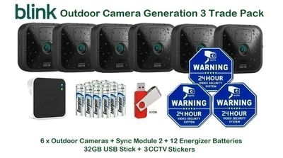 Blink Outdoor Generation 3 Trade Pack - 6 Camera System + USB + 3 CCTV Stickers - Image 1 of 4