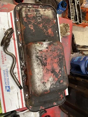 Original Big Block Mopar cárter de aceite Dodge Plymouth 402 cárter de aceite Dodge Charger RT Foto 1 de 4