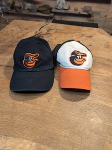 2 Hat Bundle - Baltimore Orioles Youth Hat Baseball Cap - Genuine MLB Merchandis - Picture 1 of 7