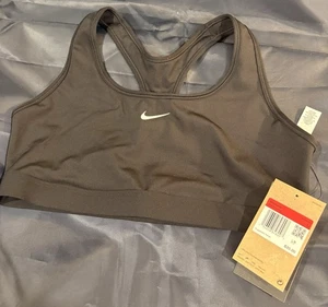 Nike Swoosh Medium Support Damen Gepolsterter Sport BH Schwarz Neu mit Etikett Größe L - Bild 1 von 3
