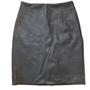 Falda Lápiz J.CREW Negra Cuero Vegano Talla 8 Clásica Cintura Alta Minimalista Elegante - Imagen 1 de 5