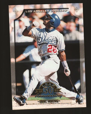 1998 Donruss Leaf Baseball #145 - Eric Young - Los Angeles Dodgers  98-626 - Image 1 of 2