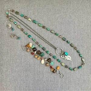 Silpada Sterling Silver Turquoise - Necklace Pendant Bracelet Earrings Set - Picture 1 of 5