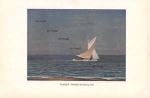 Segelschiff - Franz Lenk - 1930 - Historischer Kunstdruck ~16x25cm - Bild 1 von 1