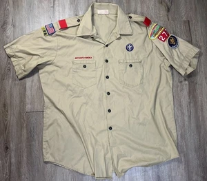 Camisa Uniforme Boy Scouts Of America Para Hombres 2XL Parches Exterior Campamento BSA Adulto - Imagen 1 de 9