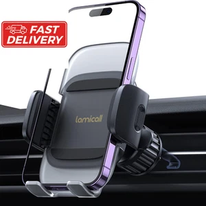 Lamicall Car Phone Holder Vent - Upgraded Spring Loaded Hook [Big Black - Picture 1 of 8