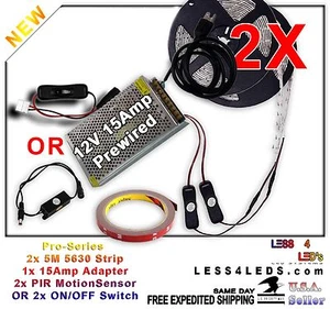 Prewired Outdoor 10M 5630 Flexible LED Strip Light w/ Switch OR Motion PIR 15A - Picture 1 of 7