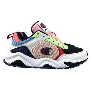 Champion Women's Size 7 93 Eighteen SP Block Black Pink Leather Sneakers Shoes - Picture 1 of 12