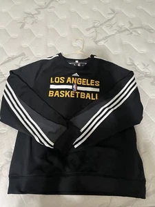 Los Angeles Lakers Sweater Size XLarge Black  Adidas Men’s Used - Picture 1 of 5
