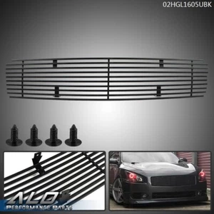 Fit For 2009-2014 Nissan Maxima Front Upper Bumper Black Billet Grille Insert - Picture 1 of 12
