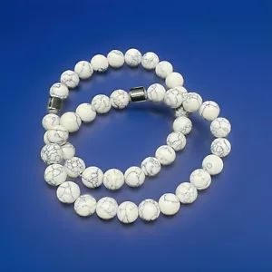 freundschaftsarmband / Steinarmband Weiß Gummizug für jede Größe - Bild 1 von 2