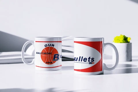 NBA Baltimore Bullets Printed White Coffee Mug 11oz NEW Cover