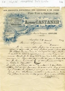 Dépt 16 - Angoulême - Belle Entête Commerce de Vins des Canaries du 19/04/1906 - Picture 1 of 1