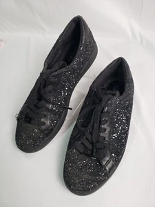Michael Kors Women's Irving Black Embellished Sneakers Rhinestone Size 8.5 Shoes - Picture 1 of 13