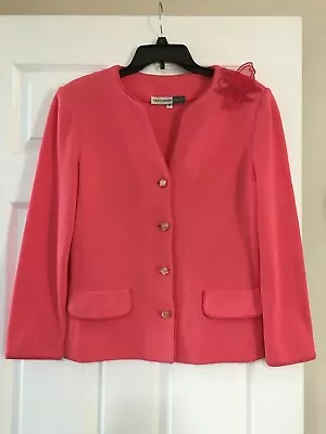 Vintage Castleberry Pink Knit Skirt Suit jacket set Size 8  - Image 1 of 4