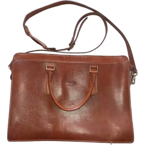 Sorrento De Martino Men Women Attache Briefcase Lawyer POWER BRN Leather Italy - Picture 1 of 21