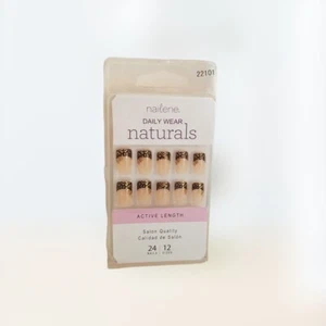 Nailene DAILY WEAR NATURALS Active Length Salon Quality 24 Nails 22101 NO GLUE - Picture 1 of 24