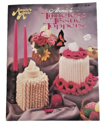 ANNIE'S ATTIC 1992, CUBRE PAÑUELOS TOPPERS PATRÓN CROCHET FOLLETO 435B y 436B Foto 1 de 4