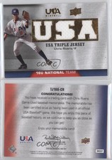 2009 USA Baseball Box Set Triple Jersey 16U National Team Chris Rivera #TJ16U-CR