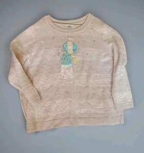 CJ Banks Womens Sweater Beig Size 3X Snowman Marbled Winter Beaded sequin - Picture 1 of 15