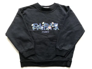 Energy Flay Paris VINTAGE Girls Sweatshirt Size 6 Years Navy Blue Embroidered - Picture 1 of 4