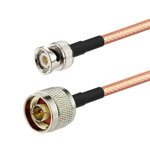 BNC Male to N Type Male RG400 Adapter Cable 1m for Signal Function Generator - Picture 1 of 3