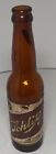 Bouteille de bière vintage en verre ambre Schlitz avec étiquette en papier