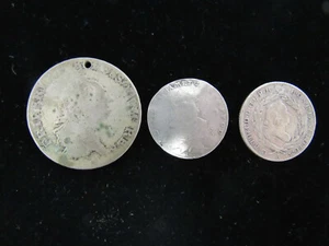 Silver coins, 1756 century, 2 x Patrona Bavariae 1778 century 1x Unreadable - Picture 1 of 7