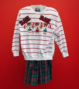 Marcy' N Me By Patrick Lee Vintage Medium Embellished "RAH RAH" CHEER Sweatshirt - Picture 1 of 17