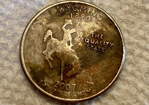 2007 wyoming quarter error Rainbow Colors Marbled On Reverse Unique Cover