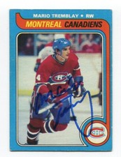 1979-80 Topps Mario Tremblay Signed NHL Hockey Card Autographed AUTO #123