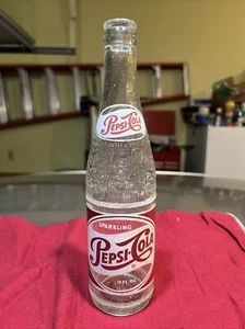 Pepsi Cola ACL Double Dot DURAGLAS Red White 12 oz. Soda Bottle MANSFIELD OHIO - Picture 1 of 10