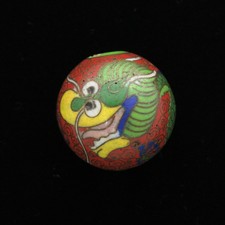 OJ19052  Old Japanese Samurai Shippou Gozume Dragon Design OJIME Netsuke