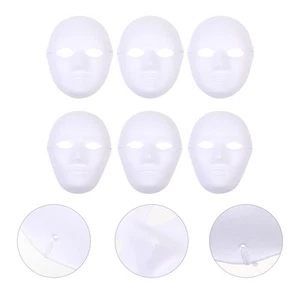 6 Pcs Hand-painted Props Men Women Miss Paper Party Mask - Picture 1 of 12